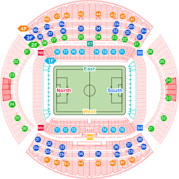 座席表 Toyota Stadium 豊田スタジアム